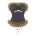 Montserrat Faux Fur Halter Top - Dark Gray [OGDKSU4C]