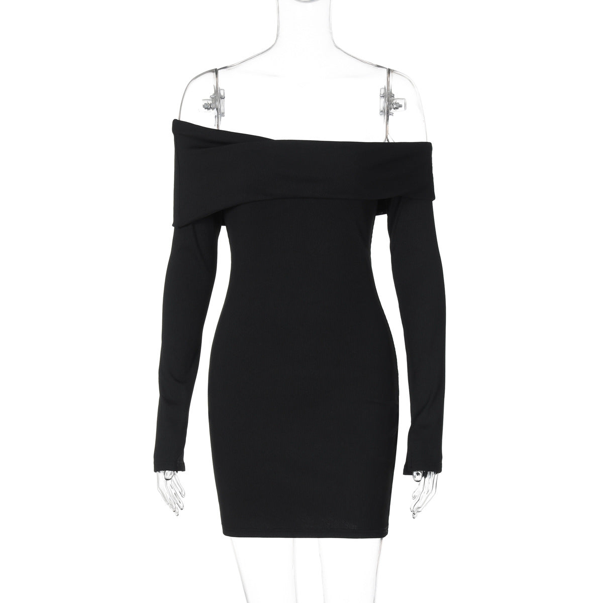 Marina One Shoulder Knit Mini Dress - Black [BYFQ2KT3]