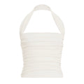 Siena Ribbed Halter Top - White [0ZOMUTE9]