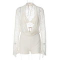 Cattleya Lace Cut-Out Short Set - Apricot [31UZCWP7]