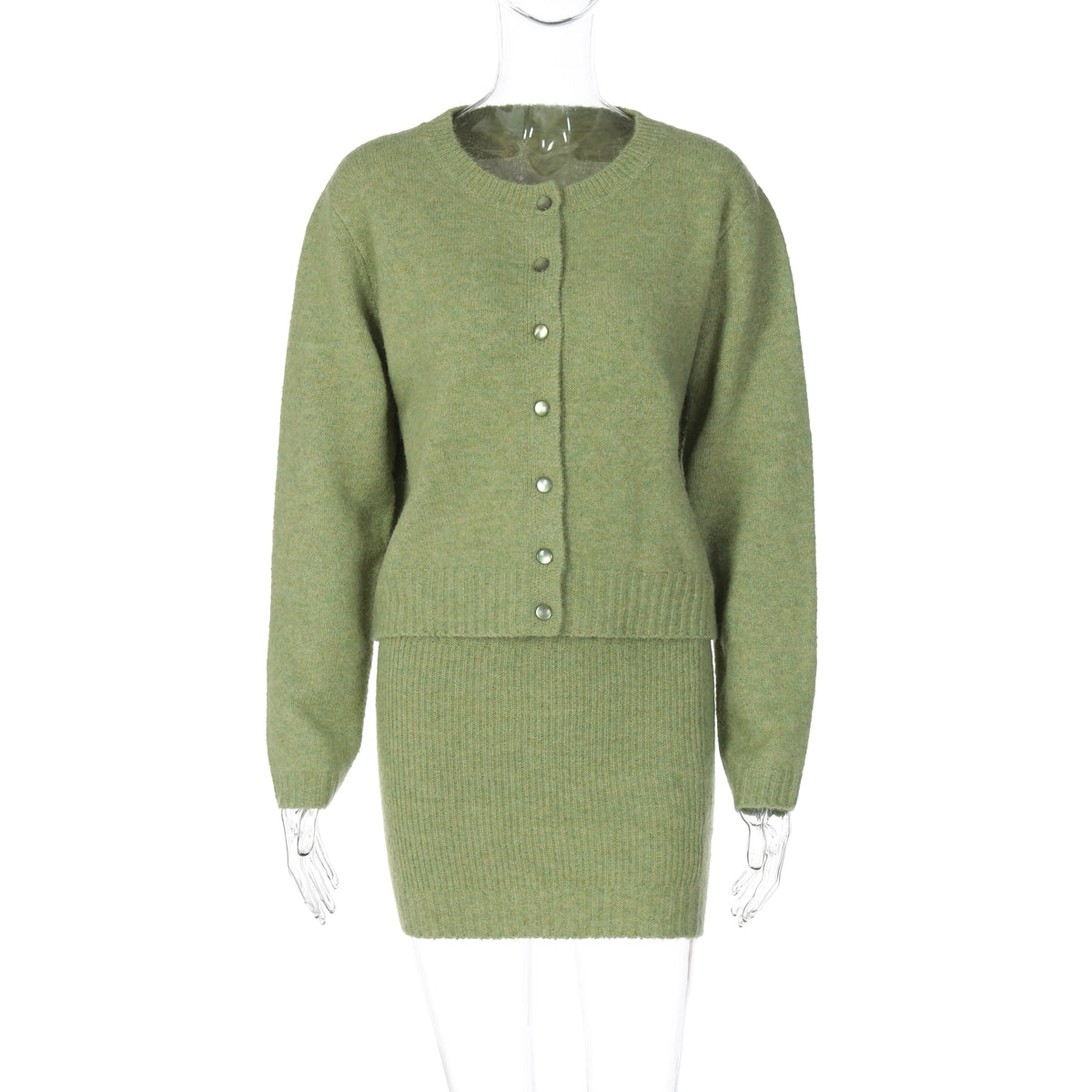 Amariya Ribbed Knit Skirt Set - Versatile Style [H0DQ0B5N]