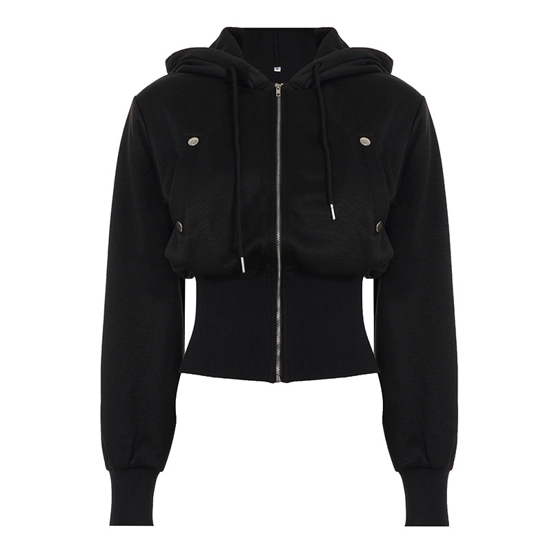 Dhanvi Slim Fit Zip Hoodie - Black [9GNSHBHM]