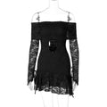 Varnika Off Shoulder Lace Mini Dress - Black [4510EL0X]