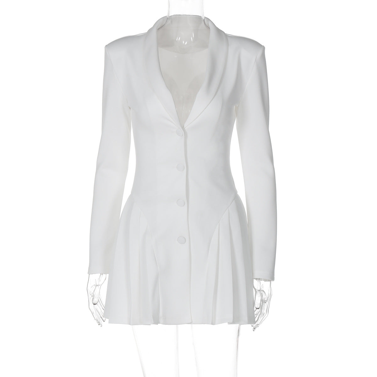Louella Collared Ruffle Mini Dress - White [4HQJE98U]