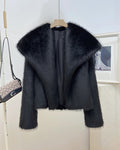 Brisa Plush Faux Fur Coat - Black [WOY9S75Y]
