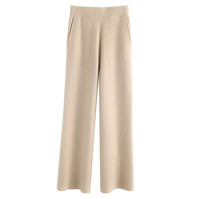 Ayana Cozy Knit Straight-Leg Pants - Teal [EMI2IDK6]