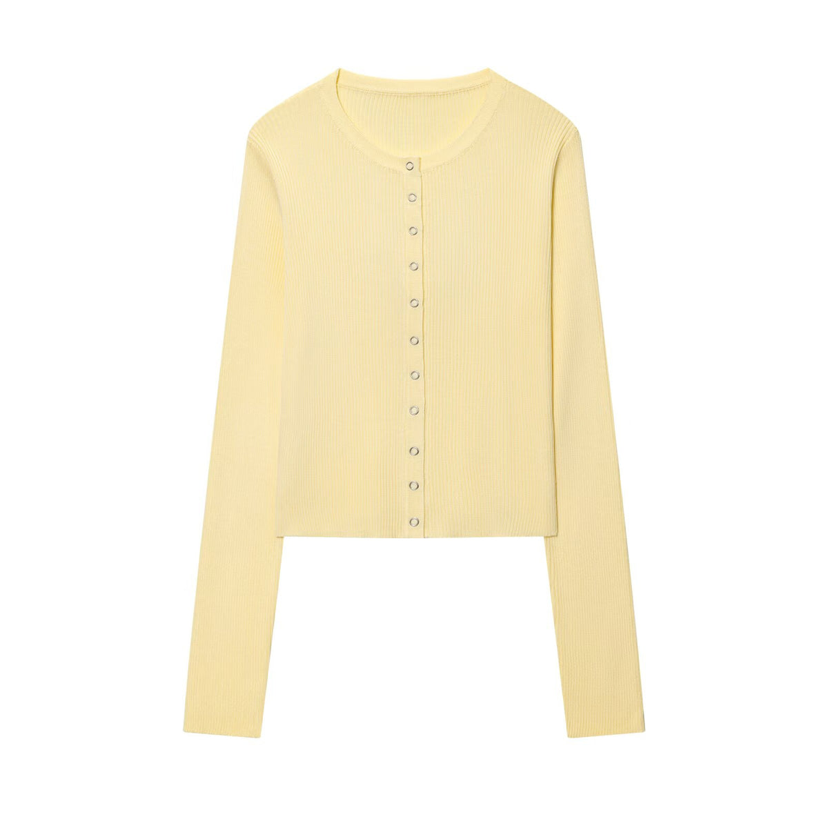 Rain Knit Button-Up Cardigan - Yellow [235W0MW9]