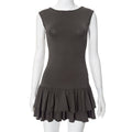 Shae Contrast Floral Mini Dress - Dark Gray [TJS2RPBE]