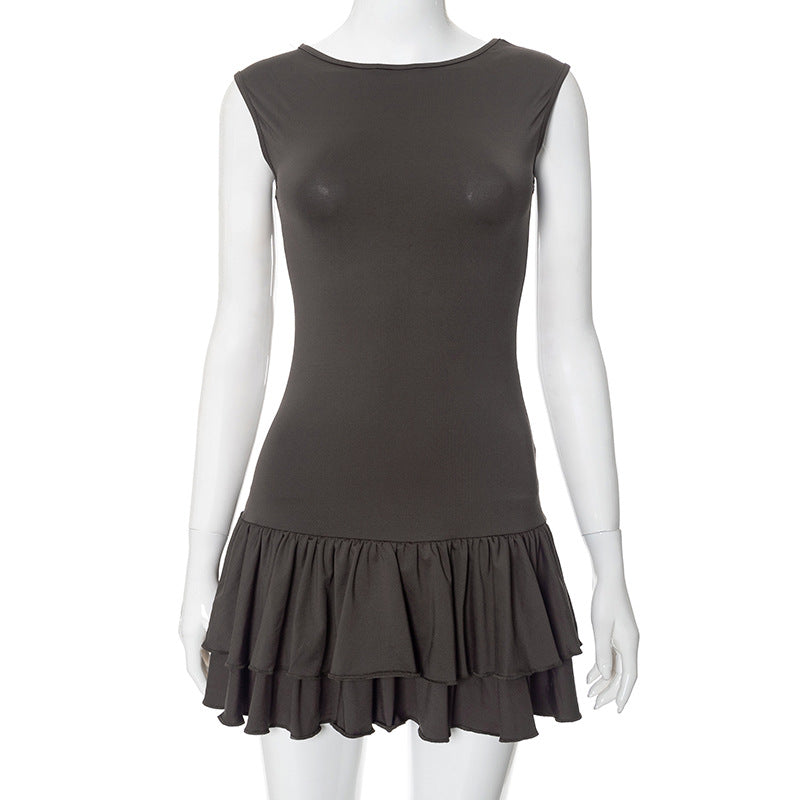 Shae Contrast Floral Mini Dress - Dark Gray [TJS2RPBE]