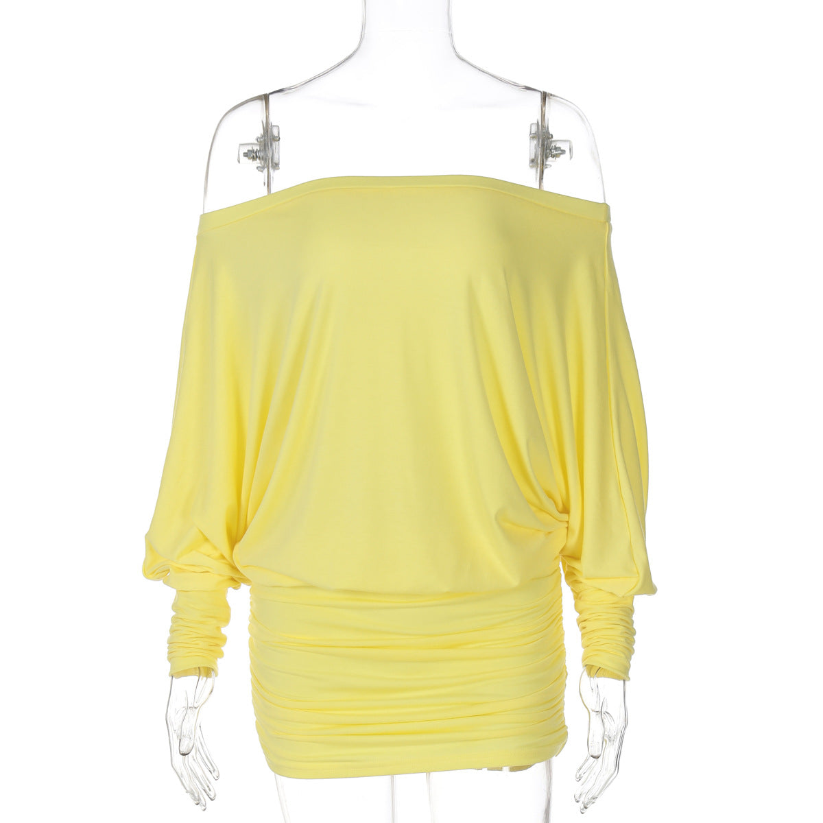 Aaliya Off Shoulder Ruched Mini Dress - Yellow [T0F047CD]