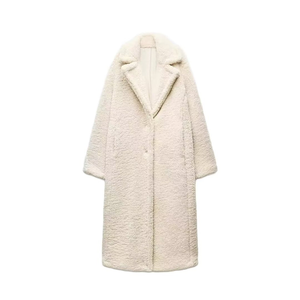 Athalia Double-Breasted Long Coat - Apricot [LB62GEYC]