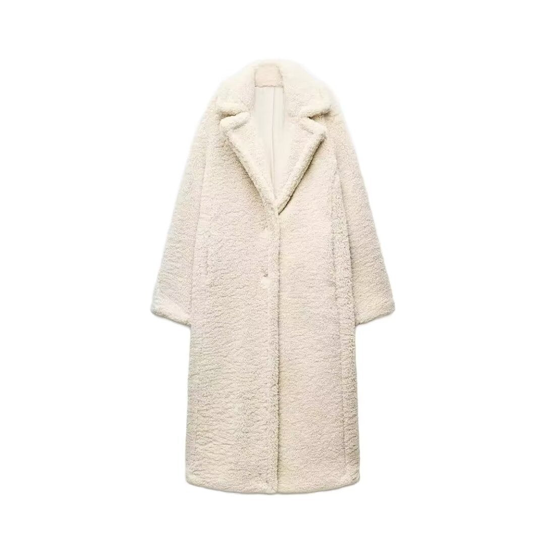 Athalia Double-Breasted Long Coat - Apricot [LB62GEYC]