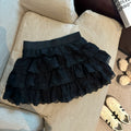 Meira Layered Ruffle Mini Skirt - Black [MCFRXIX2]