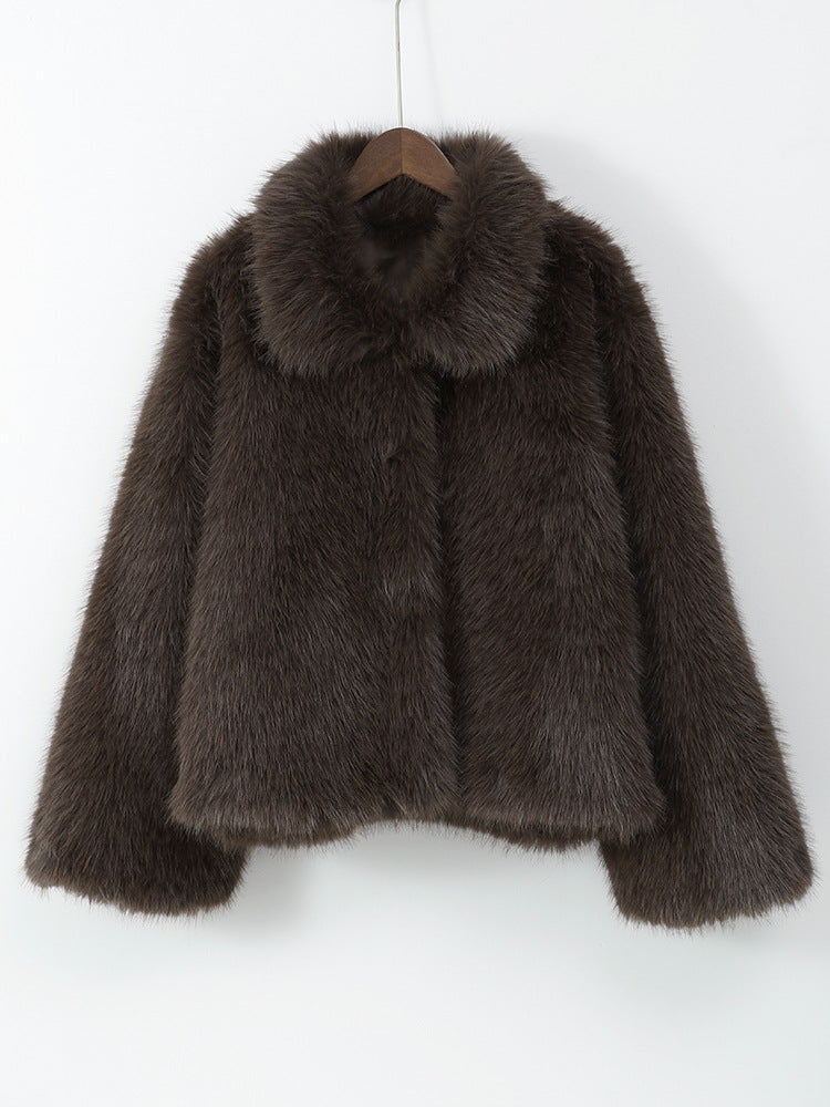 Kamiya Faux Fur Coat - Brown [16GNATL3]