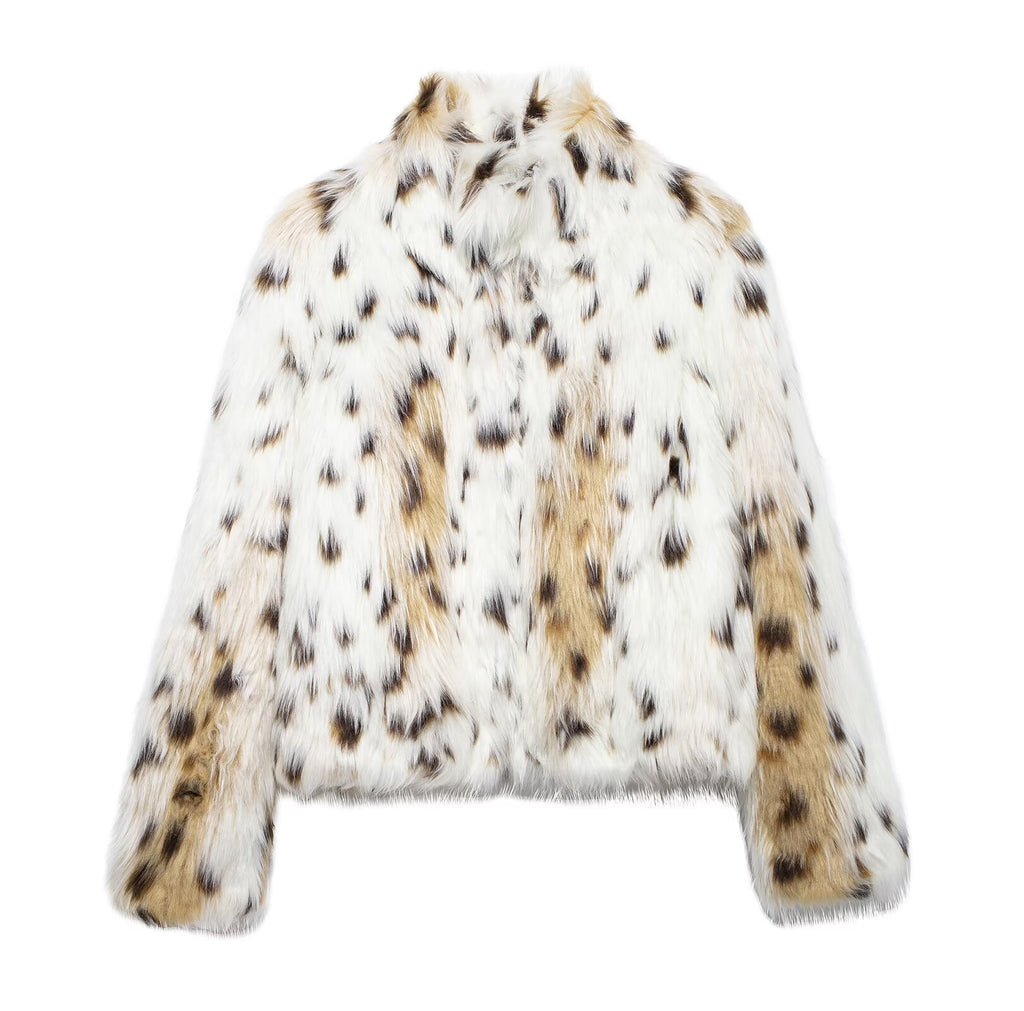 Dania Striped Faux Fur Jacket - Striped Multi-Color [5BVA3Z5E]