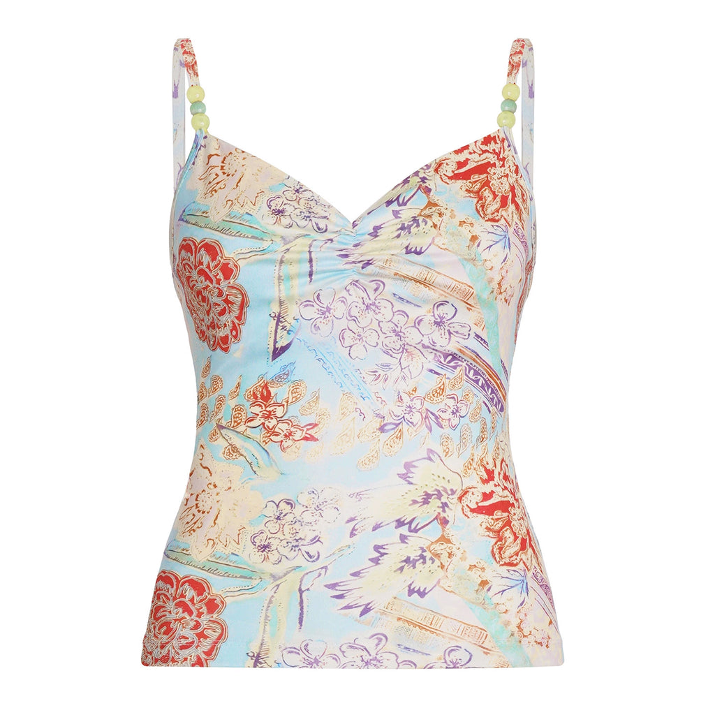 Nadiya Floral Beaded Cami Top - Floral