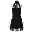 Daleysa Halter Ruched Skirt Set - Black [0KEX1CXI]