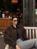 Anaiyah Biker Cropped Jacket - Coffee [TM0UA3J7]