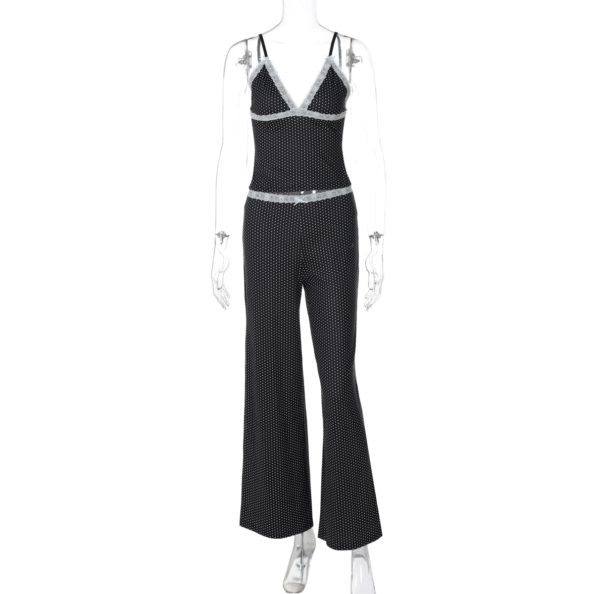 Cheyanne Lace Polka Dot Set - Black [XSPHF9IM]