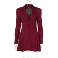 Louella Collared Ruffle Mini Dress - Wine Red [GM05T0M7]