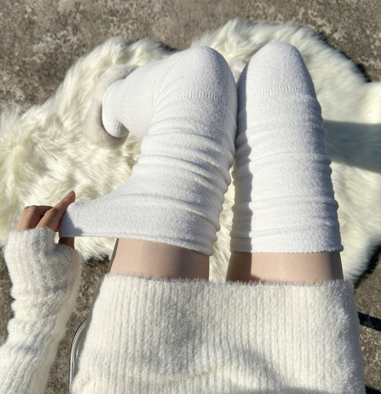 Randy Cozy Ribbed Knit Over the Knee Socks