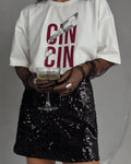 Amera Graphic Crewneck Tee - White [6ITMOH55]