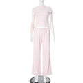 Kashvi Wave Trim Lounge Set - Pink [NY8HR7AN]
