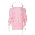 Aaliya Off Shoulder Ruched Mini Dress - Pink [ZYIGBSCS]