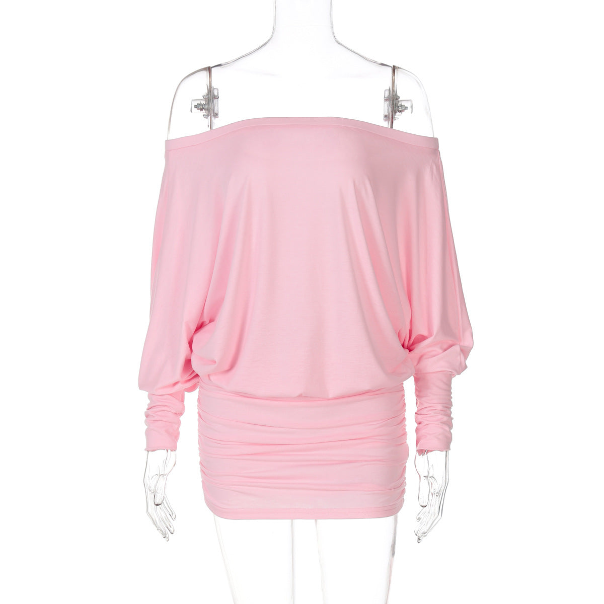 Aaliya Off Shoulder Ruched Mini Dress - Pink [ZYIGBSCS]