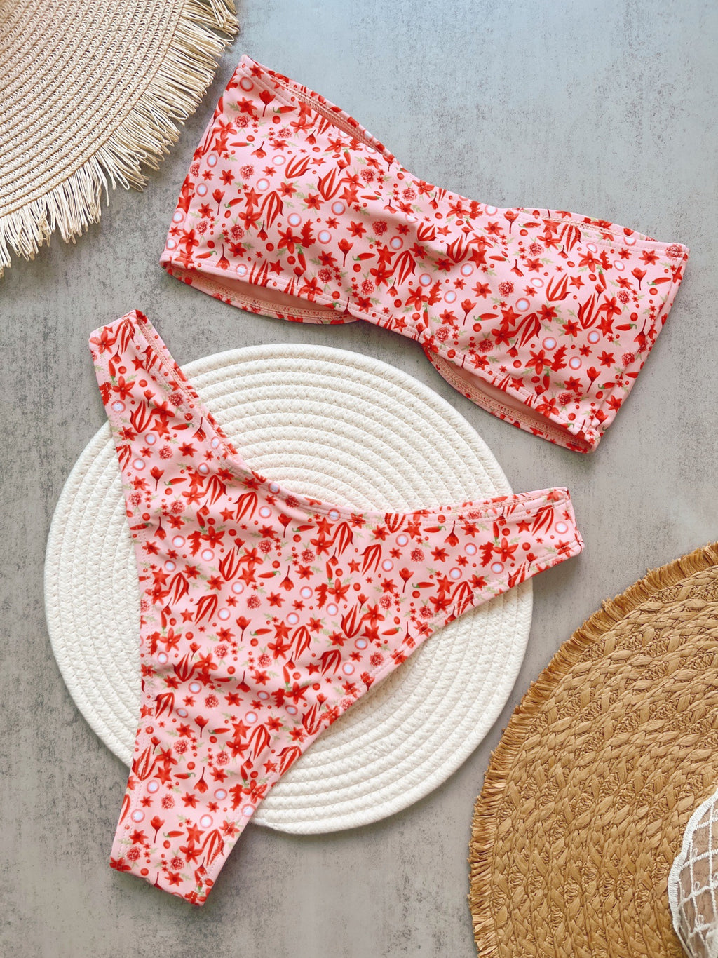 Chelsy Floral Bandeau Bikini Set
