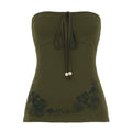Yoana Floral Bow Tube Top - Green [7WNTZGGB]