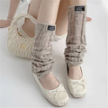 Sanvi Distressed Crew Socks - 1 Pair - Distressed Brown [KVTJSQMI]