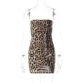 Arleen Strapless Sequin Leopard Mini Dress - Brown [9LVD81JR]