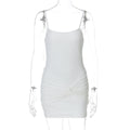 Brookelyn Strappy Ruched Mini Dress - White [P3D90CWJ]