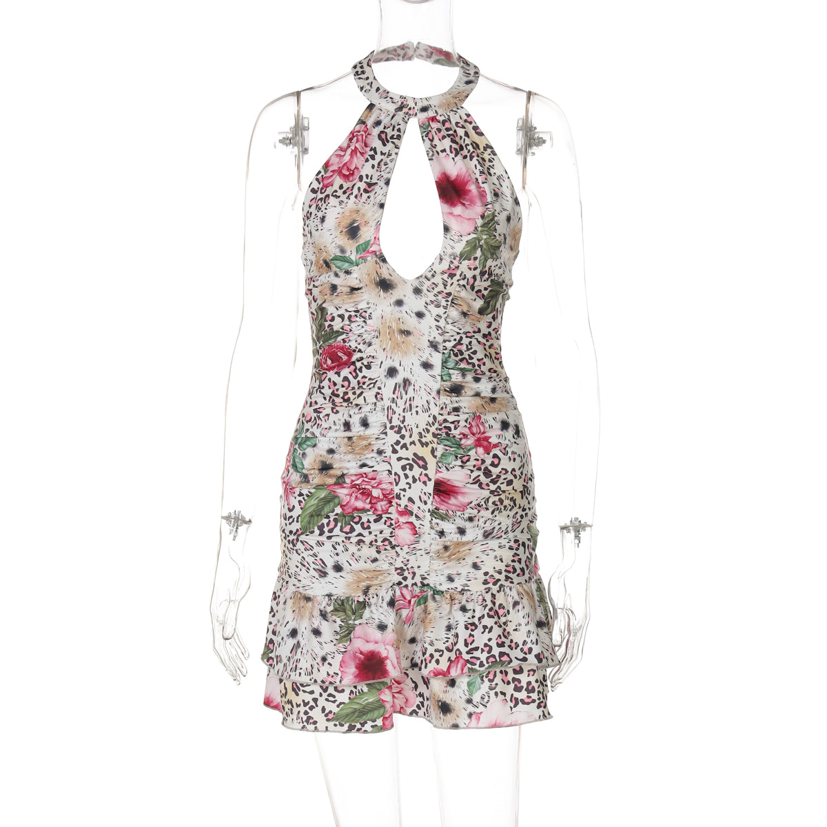 Evie Tropical Leopard Mini Dress