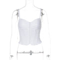 Mahina Strappy Button-Front Crop Top - White [JRC4ASCR]