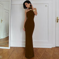 Ira Halter Maxi Dress - Coffee [7DJMR919]