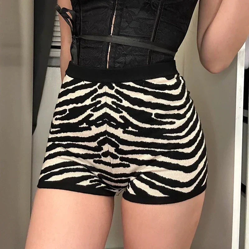 LaPose - Harper Zebra Print Woolen Shorts