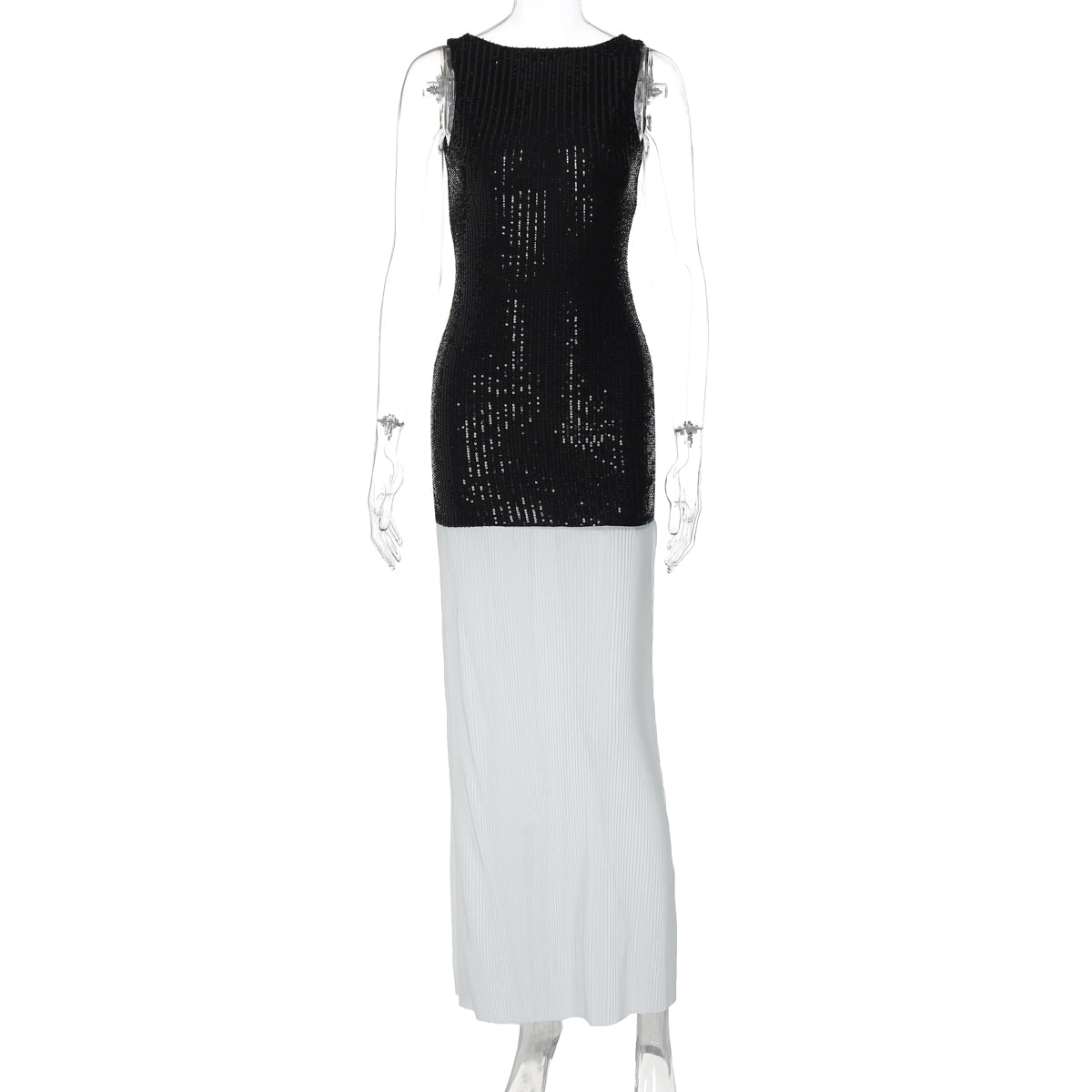 Anabia Black Sequin Maxi Dress - Black [Y1GXVDPN]