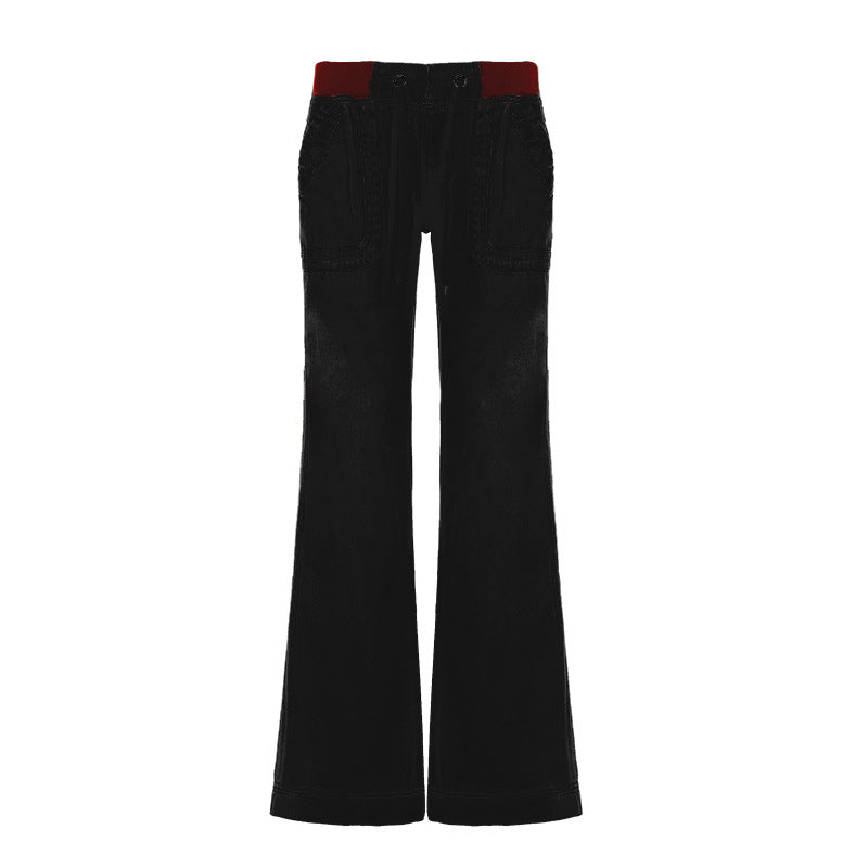 Amaryllis Patchwork Utility Jeans - Black [22TRPINT]