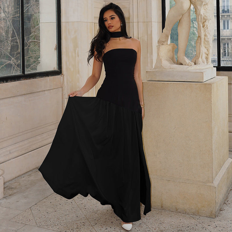 Kamree Strapless Backless Maxi Dress - Jet Black [HAULXI85]