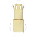 Emorie Square Neck Short Set - Light Yellow [812BVRV3]
