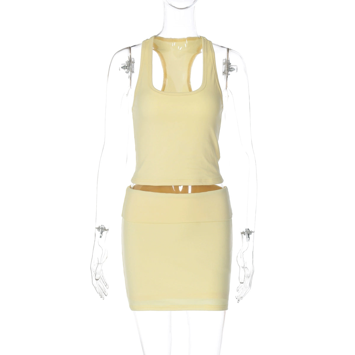 Emorie Square Neck Short Set - Light Yellow [812BVRV3]