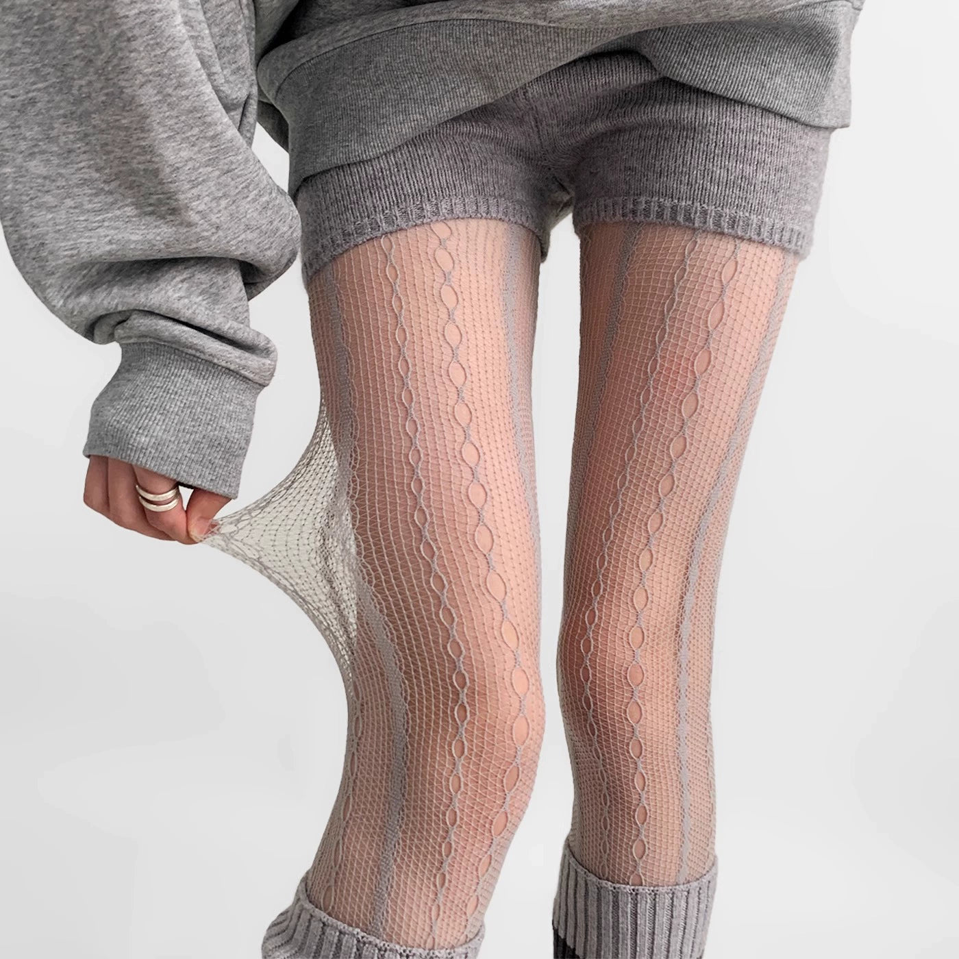 Rylan Chain Pattern Stocking Set - Grey [UB7HALGQ]