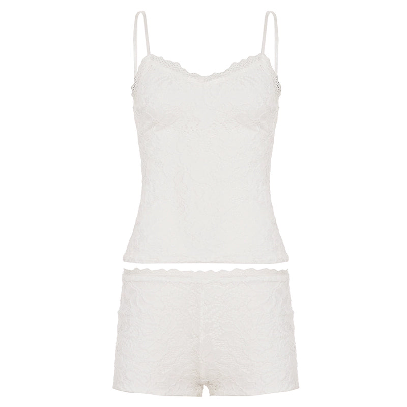 Mckenna Lace Lounge Set - White [HFPWWAZ3]