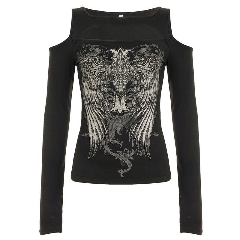 Tory Gothic Print Top - Black [F7D6CF2N]