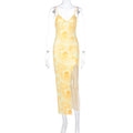 Batya Floral Backless Maxi Dress - Yellow [KYTC70G1]