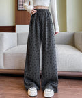 Annette Bow Print Wide-Leg Pants Casual