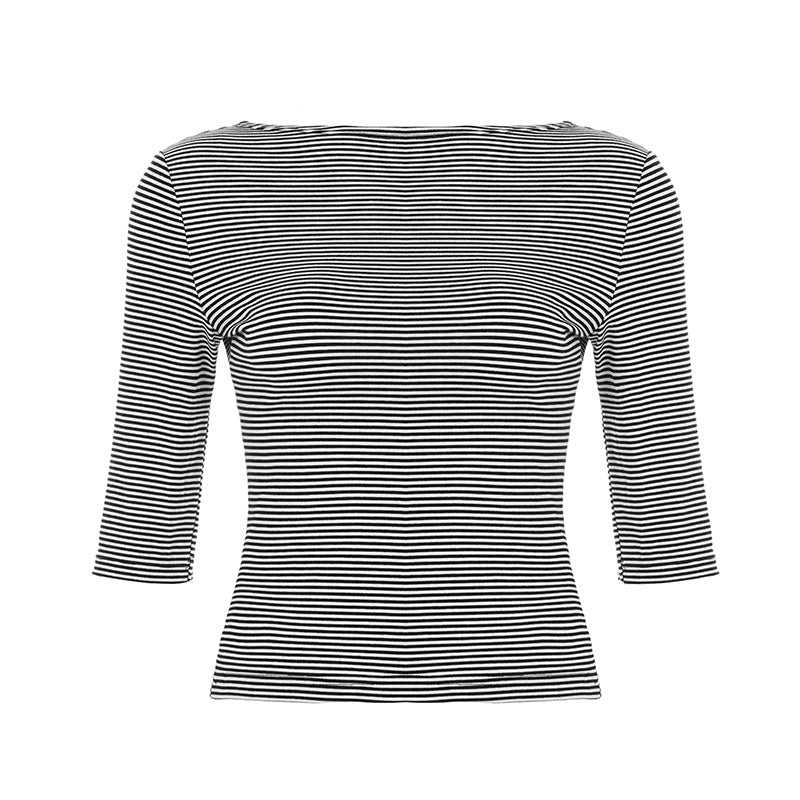Macie Contrast Stripe Knit Top - Black [PUDGGZSO]