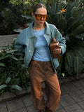 Kalei Blue Moto Jacket - Blue [TKT9HU9P]